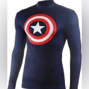 Rare Under Armour Alter Ego Captain America Coldgear Compression Mock XXL